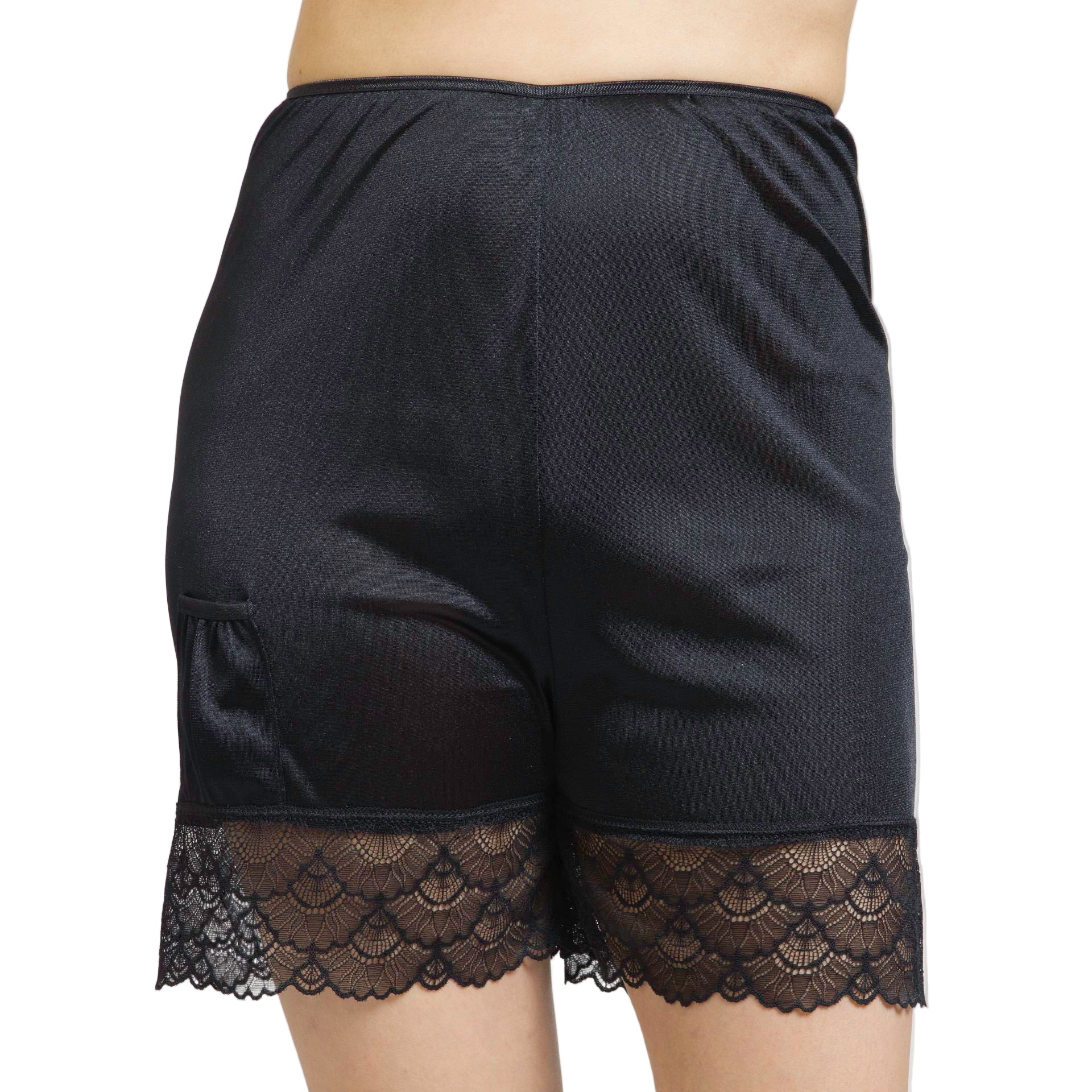 Slip Shorts - Honey in Black with Longer Lace – undergoodies
