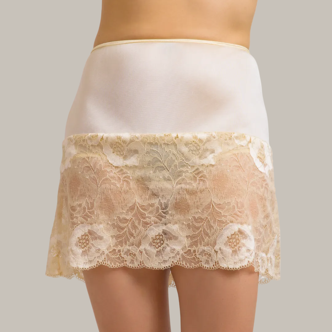 Beige Panty & Lace Half Slip | Pearl Beige Panty & Lace Half Slip | Pearl